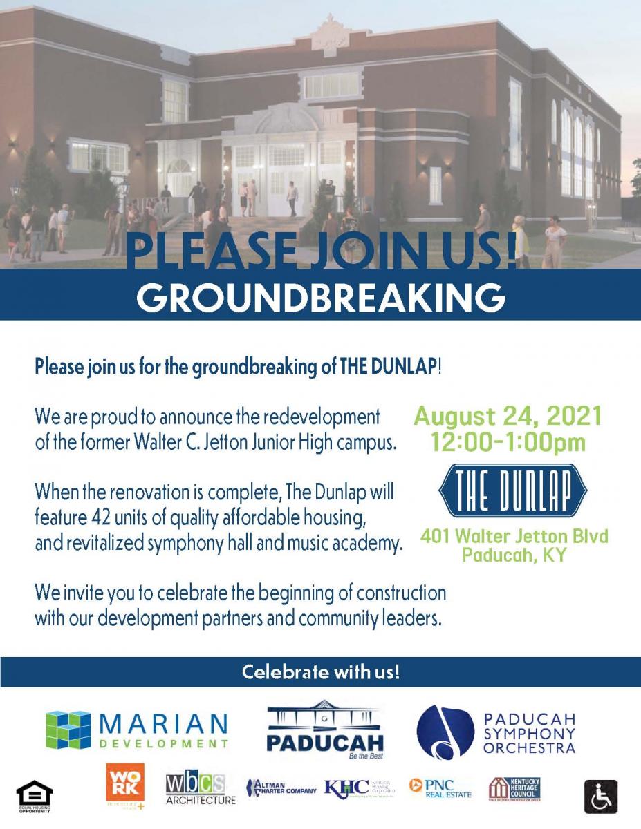 The Dunlap Project Groundbreaking flyer