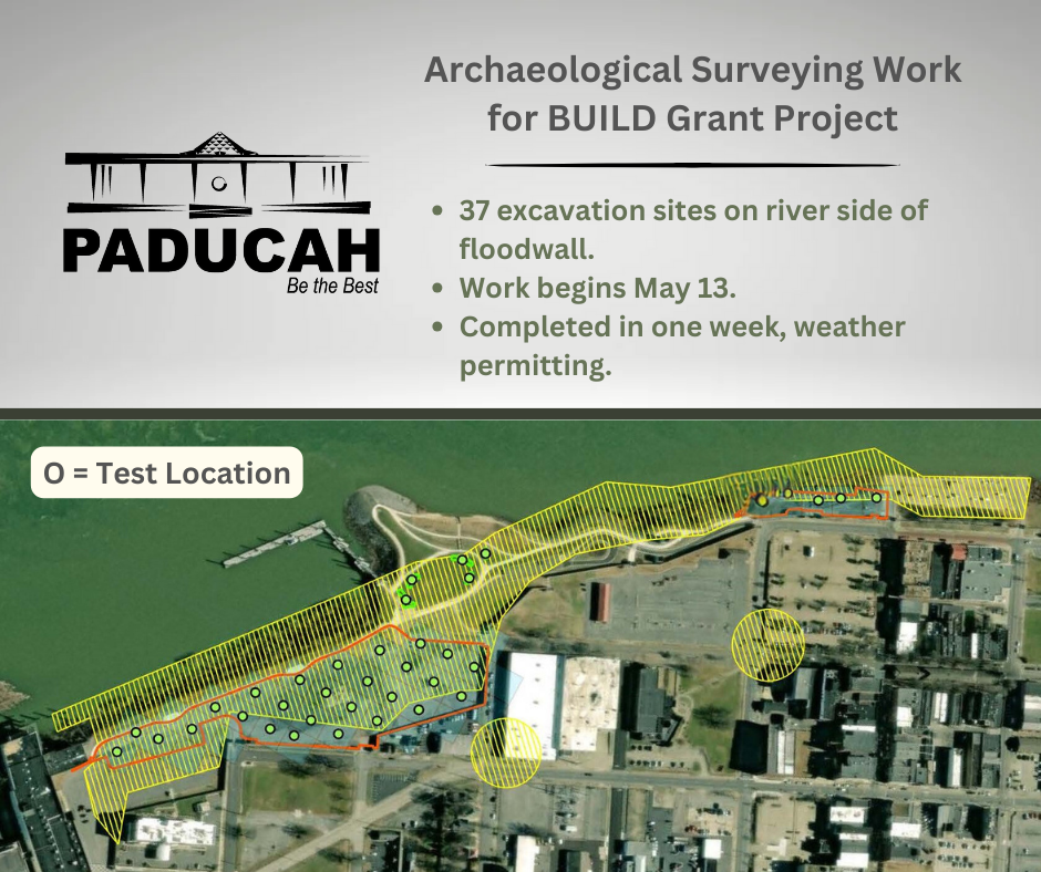 map showing archaeological excavation sites