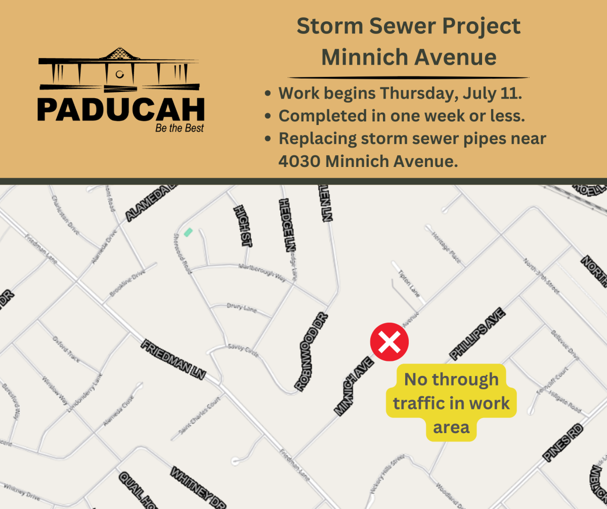 map showing Minnich Avenue storm sewer location